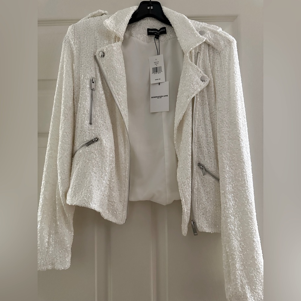BRAND NEW Saks Fifth Avenue Generation Love Sequin Size Small Blazer